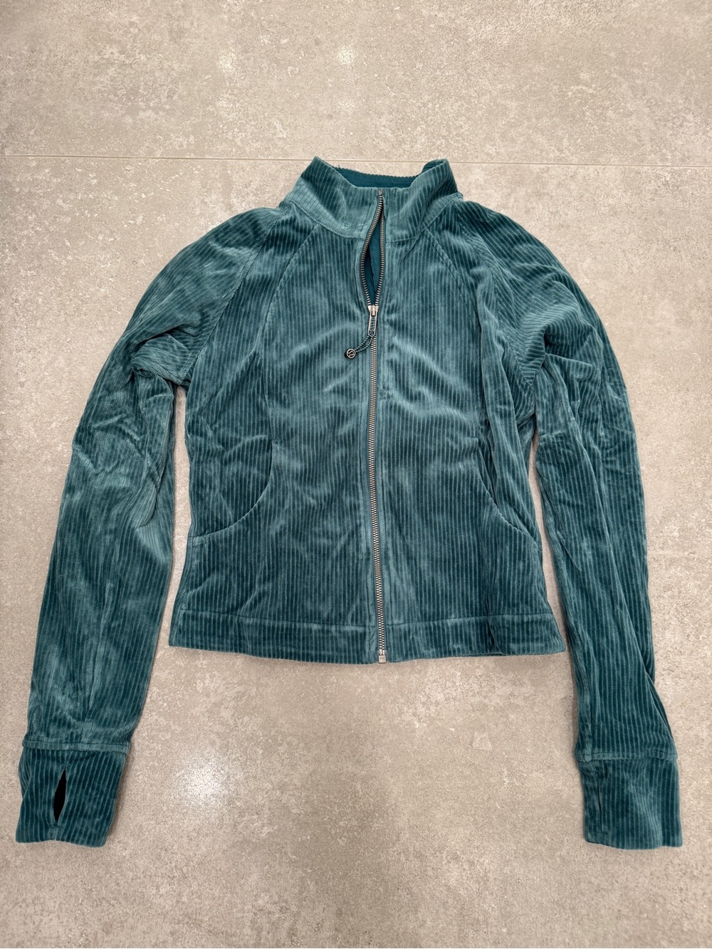 Lululemon Women's Teal corduroy Zip-Front Jacket